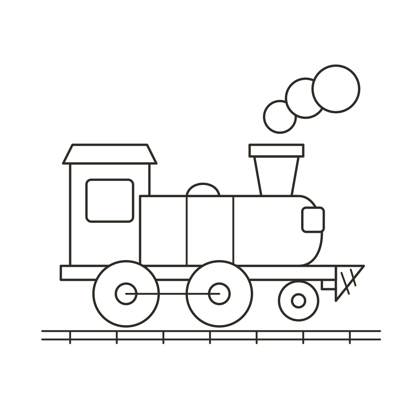 Little Steam Train coloring page