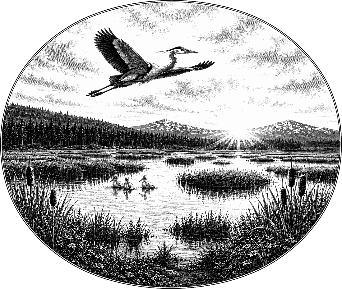 Harold flying home over Upper Klamath Lake
