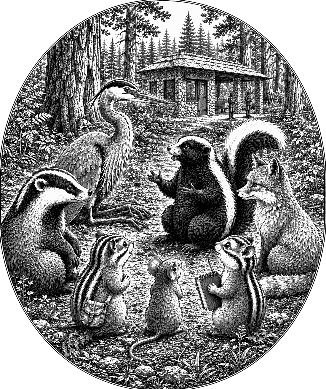 Harold and the elders gathered at Stockbridge
